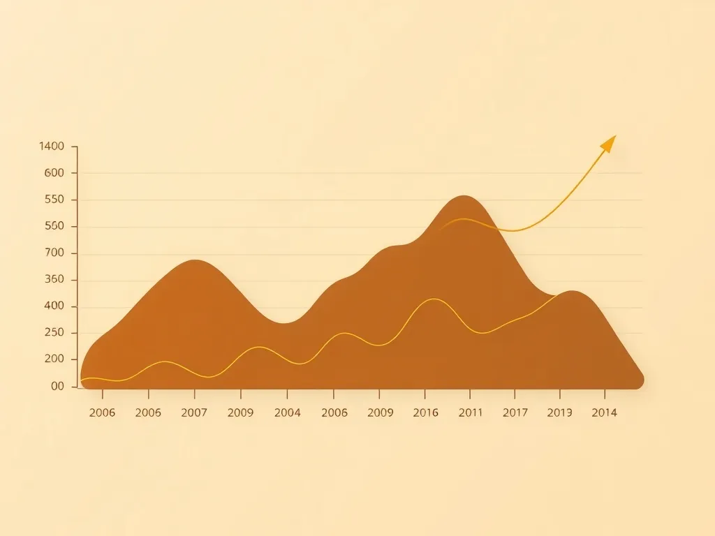 A professional financial chart showing steady growth over 20